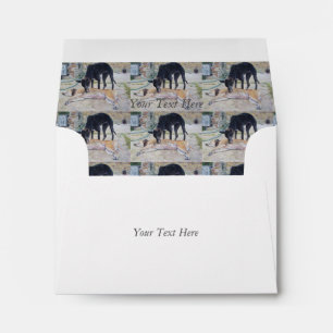 greyhound dogs scenic landscape realist art envelopes