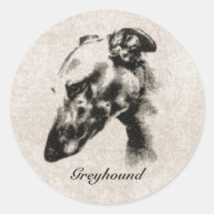Greyhound Elegance Customizable Classic Round Sticker