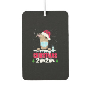 Greyhound Face Mask Dog Merry Christmas 2020 Funny Air Freshener