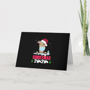 Greyhound Face Mask Dog Merry Christmas 2020 Funny Holiday Card