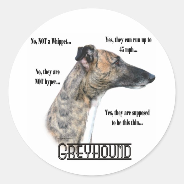 Greyhound FAQ Sicker Classic Round Sticker (Front)