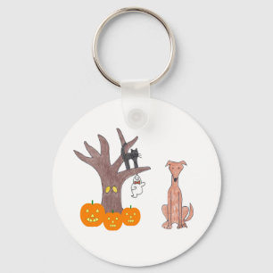 Greyhound Fawn Fall Keychain