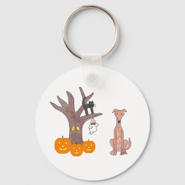 Greyhound Fawn Fall Keychain (Front)
