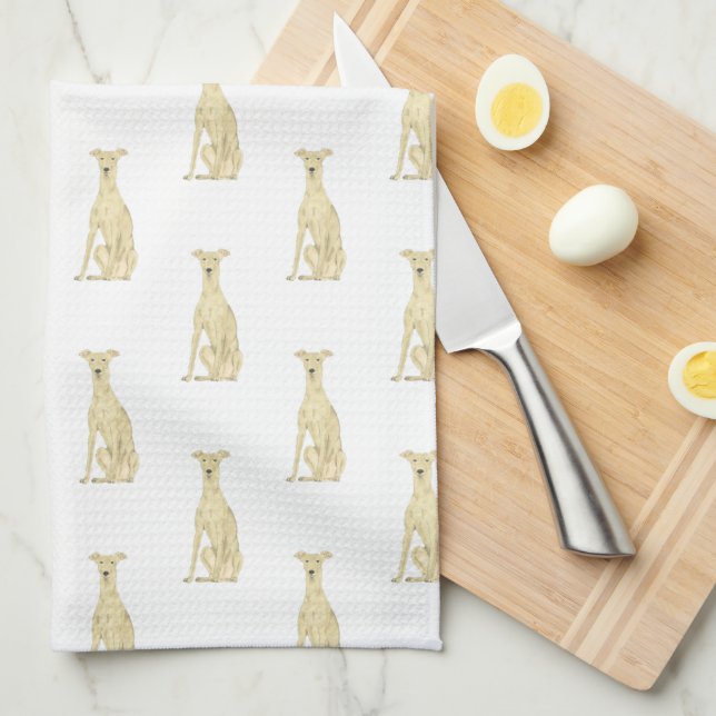 Greyhound (Fawn) Kitchen Towel (Quarter Fold)