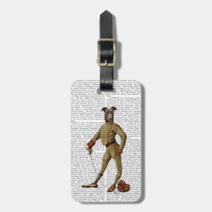 Greyhound Fencer Dark Full 2 Luggage Tag