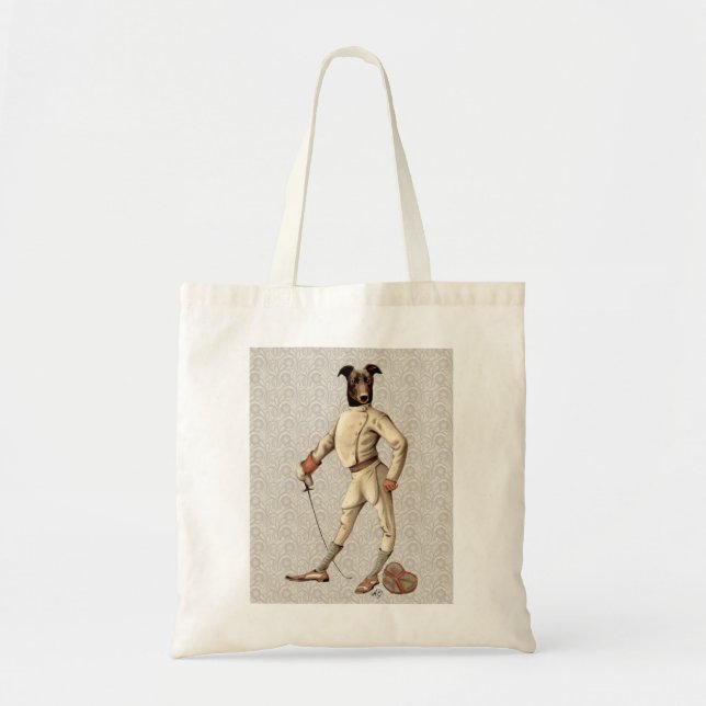 Greyhound Fencer in Cream Full 2 Tote Bag (Front)