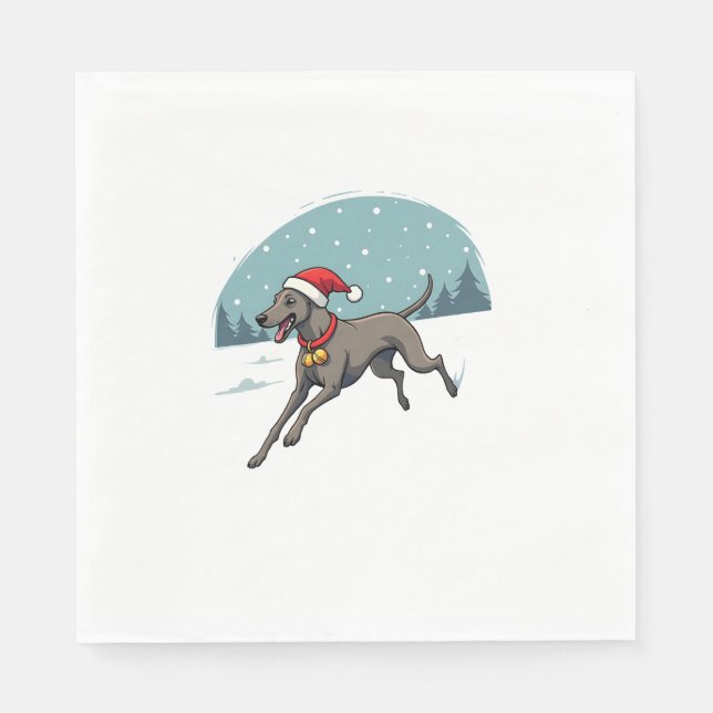 Greyhound Festive Sprint dog Napkin (Front)