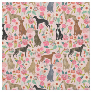 greyhound florals vintage floral pink fabric