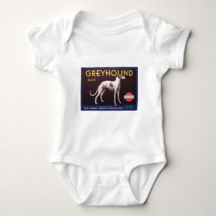 Greyhound Fruit Crate Label Baby Bodysuit