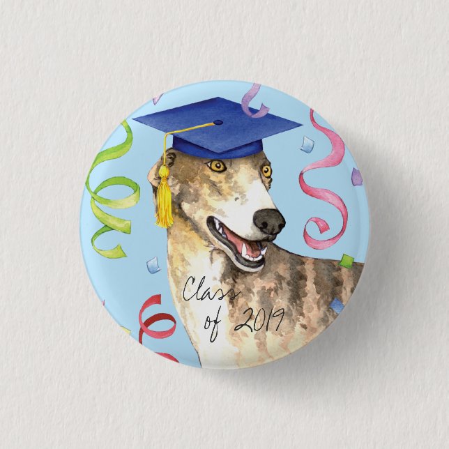 Greyhound Graduate 1 Inch Round Button (Front)