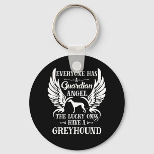 Greyhound guardian angel typography keychain
