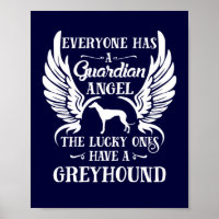 Greyhound guardian angel typography