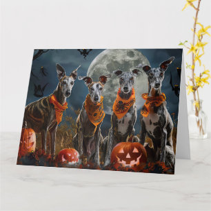 Greyhound Halloween Spooky Card