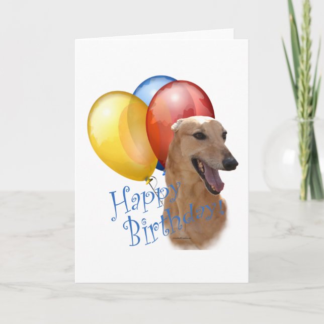Greyhound Happy Birthday Card (Front)