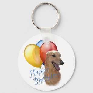 Greyhound Happy Birthday Keychain