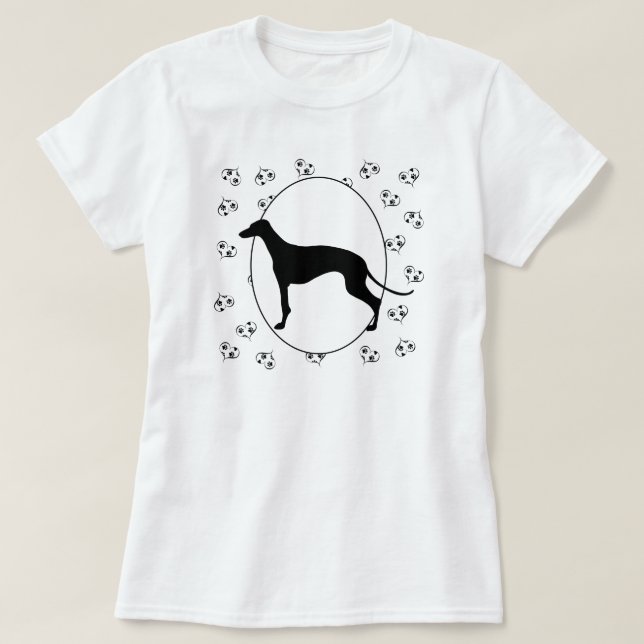 Greyhound Hearts and Pawprints T-Shirt (Design Front)
