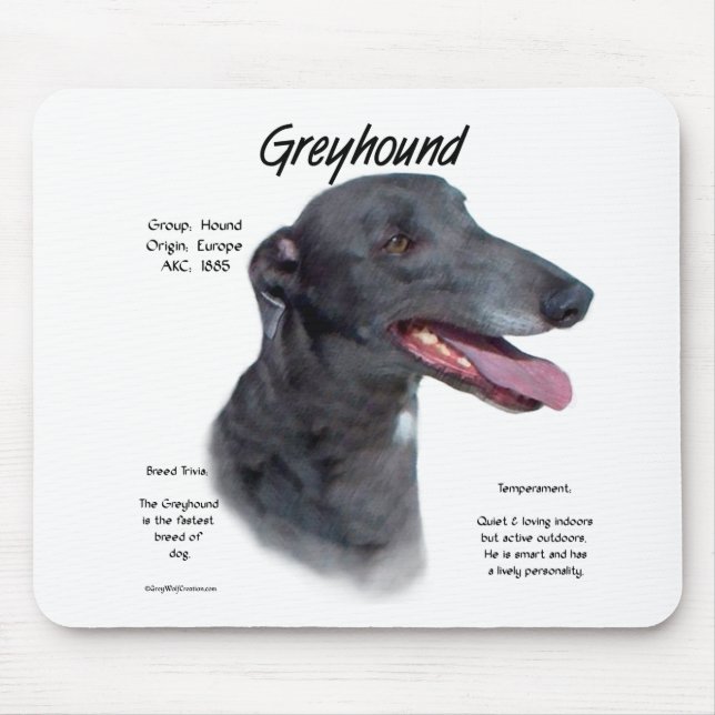 Greyhound History Design Mouse Pad (Front)