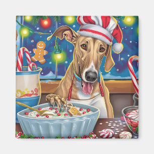 Greyhound Holiday Baking: Festive Christmas Magnet