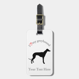 Greyhound I heart my greyhound Personalized Luggage Tag