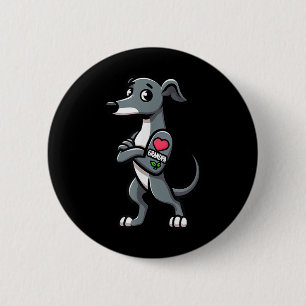 Greyhound I Love Grandpa Funny Dog Tattoo 2 Inch Round Button