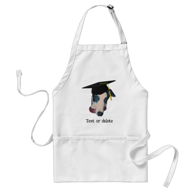 Greyhound In Graduation Cap Funny Personalized Standard Apron (Front)