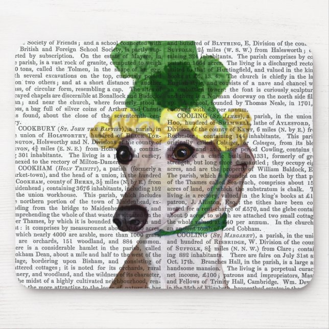 Greyhound in Green Knitted Hat 2 Mouse Pad (Front)