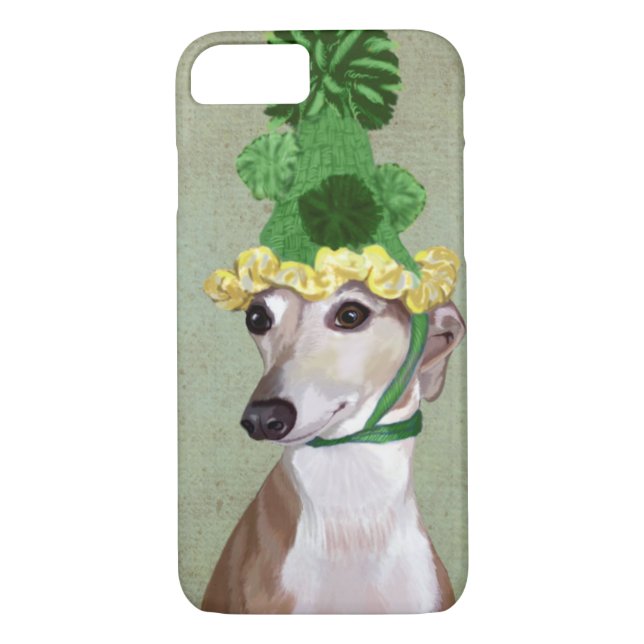 Greyhound in Green Knitted Hat Case-Mate iPhone Case (Back)