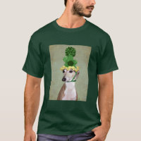 Greyhound in Green Knitted Hat