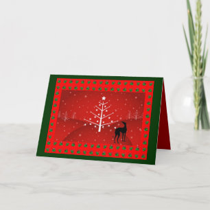 Greyhound in the Christmas Glow Holiday Card