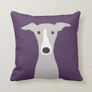 Greyhound, Italian Greyhound or Whippet Dog Violet Throw Pillow