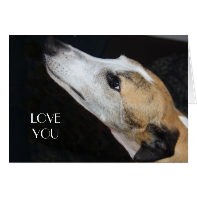 Greyhound Love You Card (Front Horizontal)