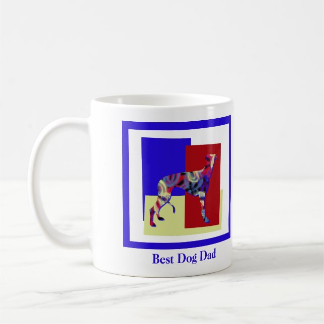 Greyhound Lurcher Dog Silhouette TRBY Fathers Day  Coffee Mug (Left)
