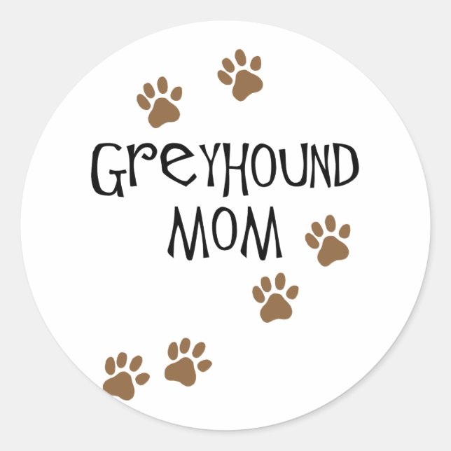 Greyhound Mom Classic Round Sticker (Front)