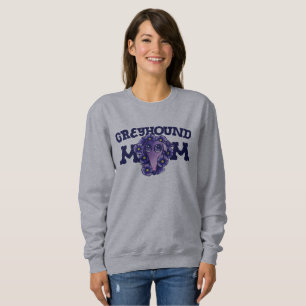 Greyhound Mom Cute Purple Greyhounds adoption Sweatshirt