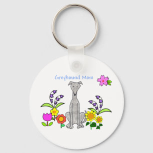 Greyhound Mom Keychain