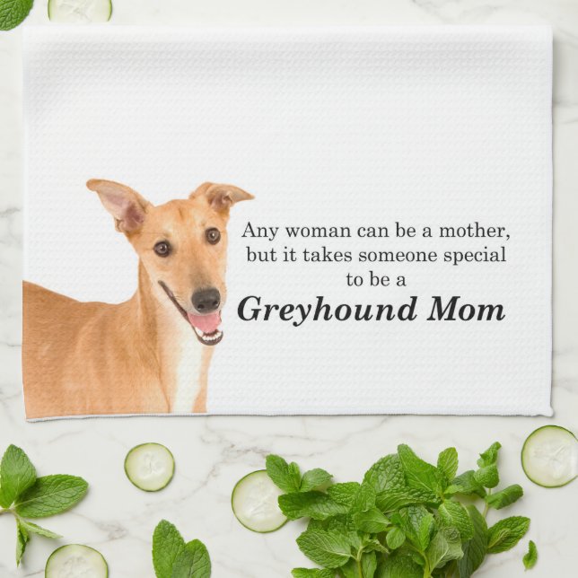 Greyhound Mom Kitchen Towel (Folded)