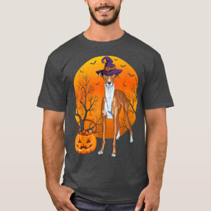 Greyhound Moon Halloween Witch Hat Greyhound Dog O T-Shirt