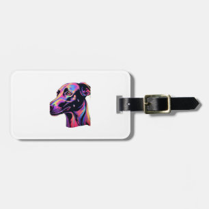Greyhound Neon Design   Luggage Tag