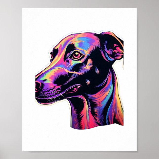 Greyhound Neon Design   Poster (Front)