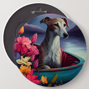 Greyhound on a Paddle: A Scenic Adventure 6 Inch Round Button