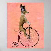 Greyhound on Black Penny Farthing