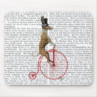 Greyhound on Red Penny Farthing Bike