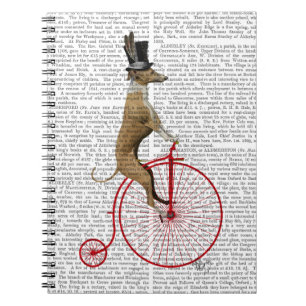 Greyhound on Red Penny Farthing Bike Notebook