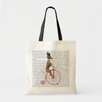Greyhound on Red Penny Farthing Bike