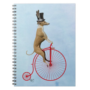Greyhound on Red Penny Farthing Notebook