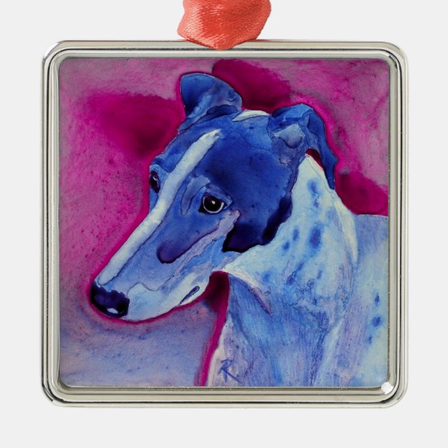 Greyhound Ornament - "Blue Boy" (Front)