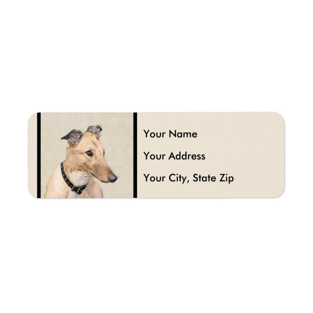 Greyhound Painting - Cute Original Dog Art (Front)