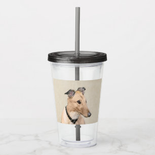 Greyhound Painting - Cute Original Dog Art Acrylic Tumbler