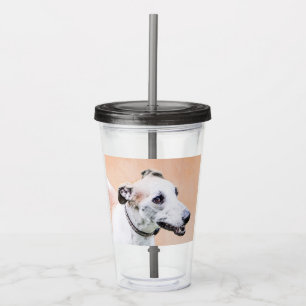 Greyhound Painting - Cute Original Dog Art Acrylic Tumbler