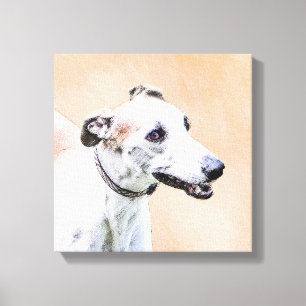 Greyhound Painting - Cute Original Dog Art Canvas Print